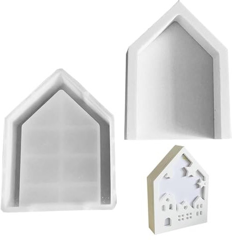 Moules en silicone en forme de village de Noël, moule pour bougeoir de Noël, moules en résine pour moulage de moules en silicone pour bougeoirs artisanaux