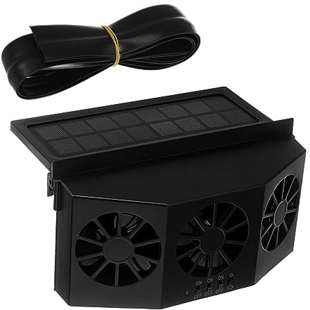PartyKindom Solar Powered Car Window Exhaust Fan Vehicle Cooling Vent for Circulation Cars Energy Efficient Car Ventilation Fan for Summer Comfort