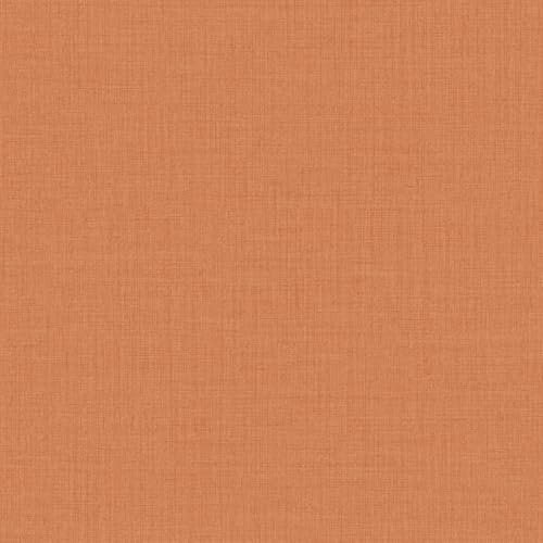 Grandeco Linen Textured Plain Wallpaper, Terracotta Orange