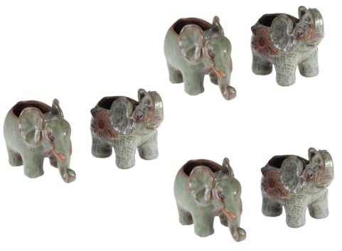 Supvox 3 Sätze Elefanten-blumentopf Elefant Saftiger Topf Elefanten- Gartenelefant Blumentopf Elefant Einzigartig Pflanztopf Aus Keramik Blumentopf in Elefantenform Green 2 Stück * 3