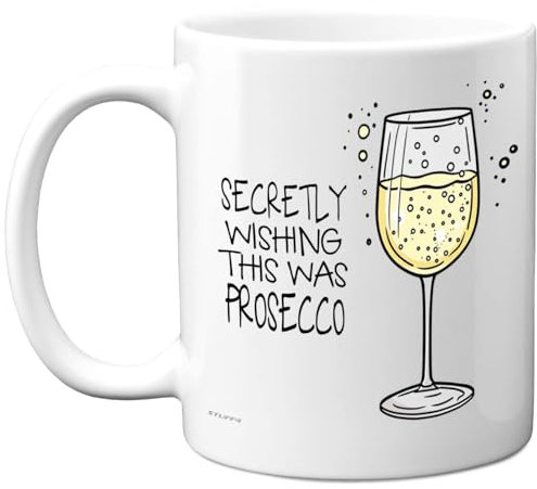 Funny Mug for Women Men - Secretly Wishing This was Prosecco - Funny Birthday Mugs Present Gifts for Friend Family Colleague, 11oz Ceramic Coffee Humour Joke Banter Cup