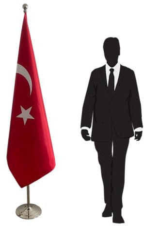 Türkei-Flagge mit Fahnenmast und Fuß, CN1-TR