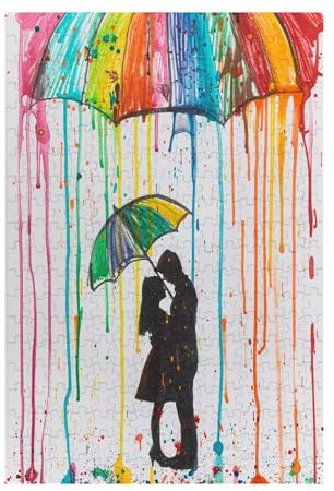 Puzzle 500 Teile Paar Puzzle Farbe DIY Kreative Holz Jigsaws für Erwachsene mit Geschenkbox Verpackung, Impossible Herausfordernde Familie Aktivität Spiele, Geschenke für Frauen 52x38cm D-1284