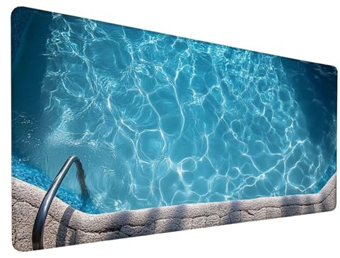 Alfombrilla ratón, Sencillez Alfombrilla Escritorio XXL 1600x800x3mm, Piscina Almohadilla Raton Gaming con Bordes Cosidos, Impermeable, Seguimiento Suave y Preciso para Jugadores, Oficina, Model 40