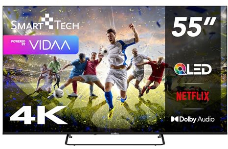 Smart Tech TV QLED 4K UHD 55' (139 cm) 55QV02K VIDAA TV- 3xHDMI - 2xUSB - HDR 10 - Dolby Audio