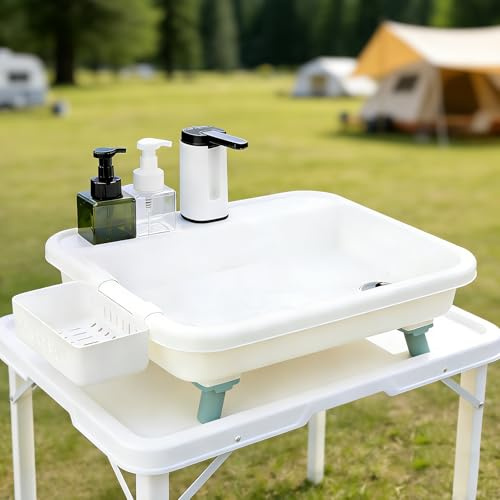 Lavello portatile con rubinetto elettrico, stazione di lavaggio a mano mobile con tubo flessibile per campeggio, picnic, ceramica e laboratori mobili, facile installazione