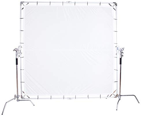 BOLLUMA 3.6x3.6m 12'x12' Photography Butterfly Overhead Diffuser Set with 2x 300cm Heavy Duty C Stands, Collapsible ight Silk Scrim Lighting Diffusor for Large Item Video Photo Shooting