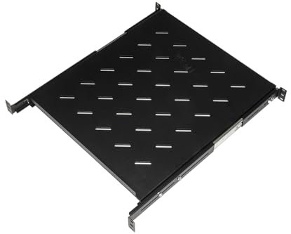 LINK lkrip550en Estante Universal para Armario Rack extraíble sobre raíles telescópicos, 550 mm, Negro