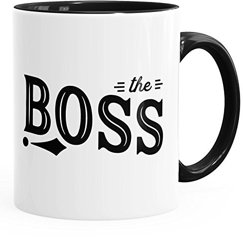 MoonWorks Kaffee-Tasse Chef-Tasse The Boss mit Innenfarbe schwarz Unisize