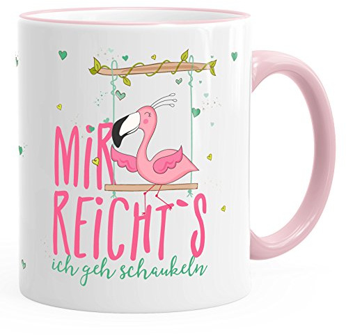 MoonWorks Kaffee-Tasse Flamingo Mir reichts ich geh schaukeln Sprüche Spruch Teetasse Keramiktasse Rosa unisize