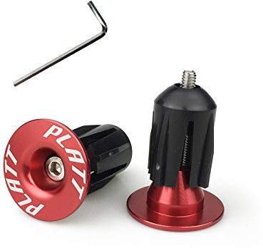 PLATT Lenker-Endkappen für Mountainbike, Rennrad, BMX, Aluminium, 1 Paar, rot