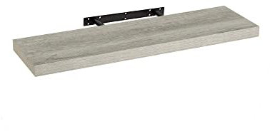 LOLAhome Estante de Pared Flotante de Madera MDF Gris Decorativo,Balda de Pared,De 23x80 cm para Salón, Cocina, Oficina, Dormitorio,Resistente