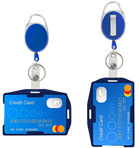 GOGO 2 pièces Porte-badge avec Yoyo et Cordon Résistant, Porte-carte d'identité en plastique, Enrouleur Badge rétractable Porte Badge clip Porte Clef extensible