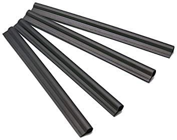 HaGa® Lot de 50 baguettes de finition pour bandes brise-vue en polyéthylène noir - Clips de fixation