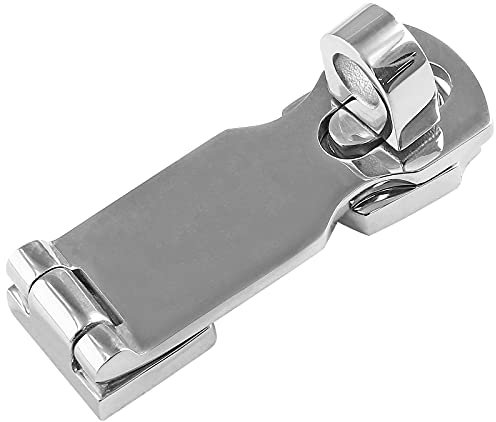 Bonsicoky Moraillon de porte en acier inoxydable 316 de qualité marine, 7,6 cm, robuste et pivotant avec cadenas tournant, support à œillet