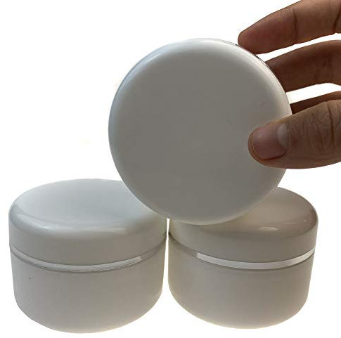 Bamboopack 250ML White Plastic Cosmetic Jars Slime Jars Storage Containers Pots with Screw on Lids and White Liners for Creams Lotions and Body Scrub- 3 Pack