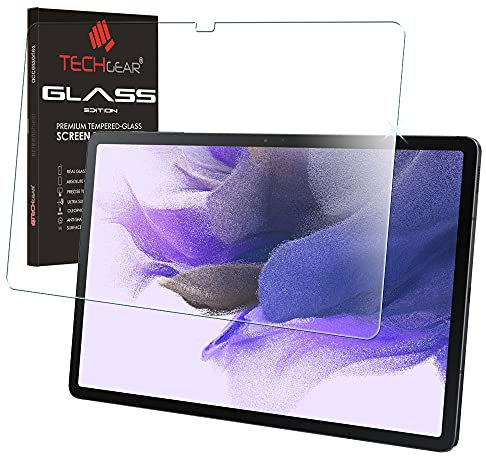 TECHGEAR Galaxy Tab S7 FE 12.4 GLASS Edition (SM-T730 / SM-T736) Tempered Glass Screen Protector [9H Toughness] [HD Clarity] [Scratch-Resistant] [No-Bubble] Made For Samsung Galaxy Tab S7 FE 2021