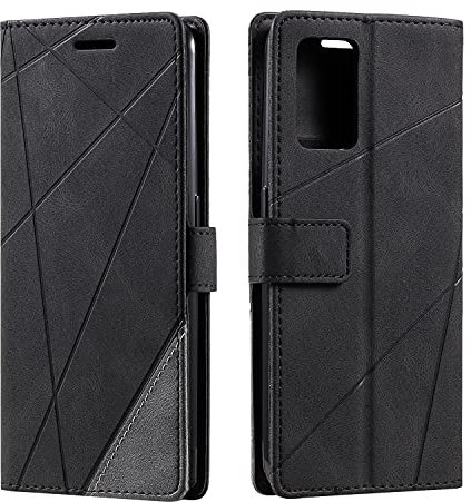 SONWO Coque pour Oppo A74 4G / Oppo F19, Etui en Cuir PU Portefeuille Housse Fermeture Magnétique und Flip pour Oppo A74 4G / Oppo F19, avec Fermeture Magnétique, Noir