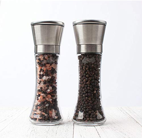 caihuashopping Pepper Grinder 304 Stainless Steel Salt And Pepper Grinder Set Of 2，Premium Pepper Mill, Easy To Adjust The Grinders Coarseness， Pepper Mill Salt Grinder/Pepper Mill