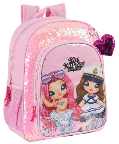 Safta-S4306378 Mochila Junior Adapt.Carro Nanana Sparkles 32X38X12Cm, Multicolor, Talla única (612264640)