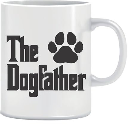 The Dogfather Funny Mug - Humorous Gift for Dog Dads, Pet Owners, and Dog Lovers - Coffee Cup for Birthdays, Father’s Day, or Christmas - 11 oz Ceramic Mug CMUG174