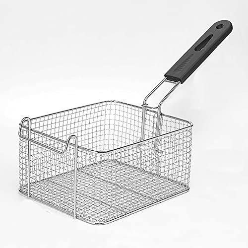 ZYFC Cesta para Freidora Profunda, Cesta Coladora de Red de Malla Cuadrada con Mango Antideslizante, Cesta para Freidora Comercial de Pescado con Patatas Fritas de Cocina para Restaurante