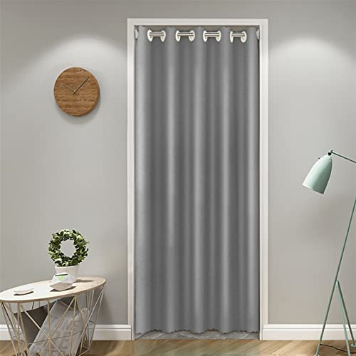 SK Studio Vorhang Blickdicht Thermo Gardinen mit Ösen Türvorhang Kälteschutz & Wärmeisolierend für Schlafzimmer Tür Schrank Vorhang Grau, 120x180cm