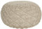 Pouf Baumwolle beige geflochten Makramee rund ⌀ 50 cm Strickhocker Boho Berkane