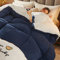 TUCVZVO Winter Warm Steppdecke Bettdecke Dicker Lamm-Kaschmir, Decke, Flauschige Kaschmir-Steppdecken,Kern Aus Lammsamt, Plüsch Winterdecke,Blau,150x200cm(2.5kg)