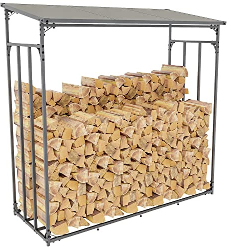 CLP Abri D'Extérieur pour Bois De Chauffage Ruston I Range Bûches en Aluminium I Eléments De Stockage pour Bois, Taille:XL