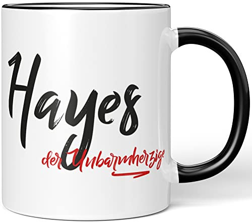 JUNIWORDS Tasse, Hayes, der Unbarmherzige, Schwarz (5242004)