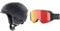 uvex Unisex - Erwachsene, Ultra Skihelm, Black mat, 55-59 cm & Unisex – Erwachsene, g.gl 3000 to Skibrille, inkl. Wechselscheibe, Black matt/red-lasergold lite, one Size