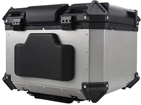 Jadeshay Motorrad Rückenpolster Backrest, Universal Rückenlehne Topcase Boxkissen, PU Leder Motorrad Rückenpolster, Abnehmbares Selbstklebendes Rückenlehnenpolster für Motorrad E Fahrrad