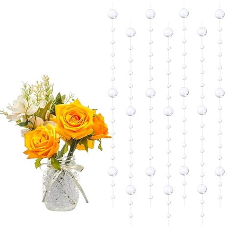 GEFIRE 18 Deko, Schwimmende Kerzen, Perlenschnur, Goldene Hochzeit Deko, Haarschmuck Hochzeit, Schwimmkerze, Kerze Silber, Geeignet Für Vasenfüller, Hochzeiten, Tischdekorationen (Transparent)