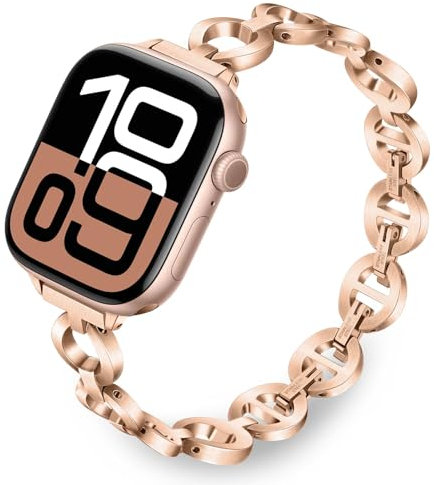 TRUMiRR Reemplazo para Apple Watch Series 8 7 41mm/SE (2nd Gen) 40mm Correa de Reloj, Pulsera de Acero Inoxidable para Mujer para iWatch Apple Watch SE Series 8 7 6 5 4 3 2 1 38mm 40mm 41mm