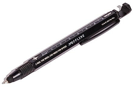 Blue Sky Top Gun Gadget Multitool Pen - 6-in-1 - Metall - Flaschenöffner, Schraubendreher, Stift, Eingabestift, Lineal