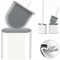 Revolutionary 2 pack White Deep Clean Silicone Toilet Brush & Quick Dry Anti-drip Holder, Flexible No scratch Bathroom Brushes