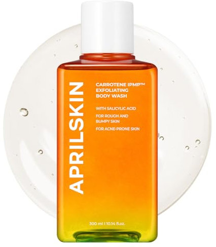APRILSKIN - Bain douche exfoliant Carrotene IPMP™ | Gel douche à l'acide salicylique qui améliore la peau rugueuse et grumeleuse, l'acné corporelle