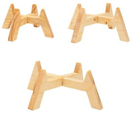 JR Pack de 3 soportes de madera para macetas | soportes para macetas interior | soportes plantas interior | soportes para plantas estilo moderno | maceteros de madera | maceteros con pie