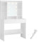 VASAGLE Dressing Table with LED Lights, 9 Bulbs, 3 Light Colours, Adjustable Brightness, Vanity Desk with Mirror, Adjustable Shelves, 2 Drawers, Makeup Desk, Modern, White RDT126W02