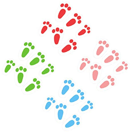 BESTonZON 24st Osteraufkleber Hasen-fußabdrücke-aufkleber Gadgets Für Kinder Lieferungen Für Den Ostertag Wandtattoo Ostern Kaninchen-fußabdrücke Haften Kinderaufkleber Pvc Graffiti Pfote