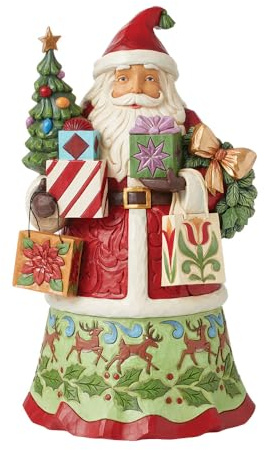 Enesco Weihnachtsfigur Weihnachtsmann aus Harz mit Geschenken „Jim Shore“ 14x15xH26 cm