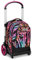 Seven Trolley Scuola Tyre Maxi Ruote, Nero Fucsia, Multi-Shade Girl, 3 in 1, Triplo Uso, Zaino Con Carrello Sganciabile e Crossover System, Zaino Scuola Viaggio, Bambina Ragazza