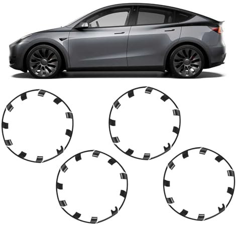 Felgenschutzringe, 21 Zoll Felgenschutz, 4 Stück Universal Vollständig Umwickelt Autofelgenschutz Felgenschutz Für Autoräder Für Model Y Performance 2021 Bis (Matt-schwarz)