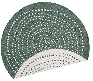 Teppich Boss - Wendeteppich Rund Bali Grün Creme Indoor & Outdoor, Größe:140 cm rund