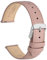 WOCCI 14mm Grace Uhrenarmband für Damen, Top Grain Leder, Schnellverschluss, Silberner Schnalle (Retro Rosa)