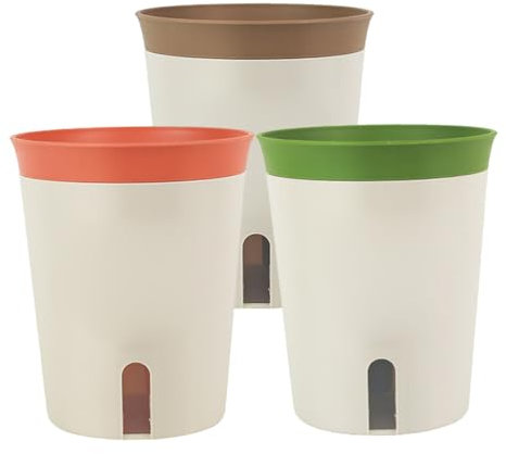 Hintyne Selbstbewässernde Pflanzgefäße selbstbewässernde Blumentöpfe für Orchideen im Innenbereich Dochttopf für Blumen Afrikanisches Veilchen 3 Stück