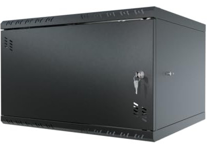 Stalflex Server Netzwerkschrank 19 Zoll 6U 450mm Standard - Hochbelastbarer Stahl - Computer- & Server-Racks - Serverschrank, kompatibel mit 19 Zoll Fachboden und Rack Schienen - Metalltür