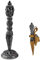 Schwarzer Zauberstab-Würfel, 7-in-1, magischer Würfelkreisel von Unique Dice mit Ledertasche, einzigartiges Design, Würfel-Set, Roller Dark Demon für DnD, Dungeons und Drachen, Kobold (Schwarz mit