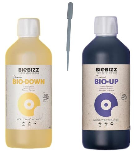 growkingz Biobizz PH Up 500ml (PH+ PH Plus) und Biobizz PH Down 500ml (PH- PH Minus) im Dünger Set als PH erhöher und PH Senker